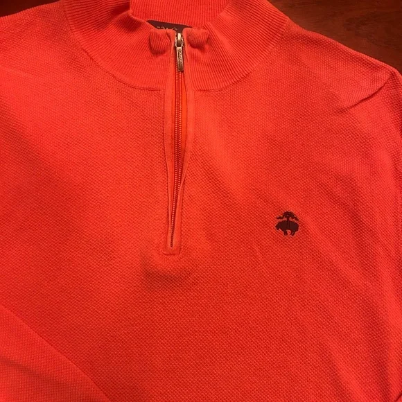 Brooks Brothers 1/4 zip lightweight pullover rustic red - Picture 3 of 4